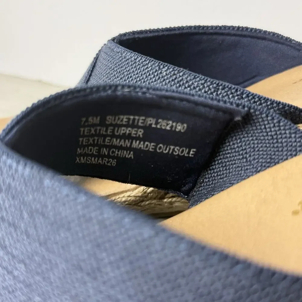 Tommy Bahama Suzette Navy Blue Espadrille Wedge Sandals Women's 7.5M PL282190